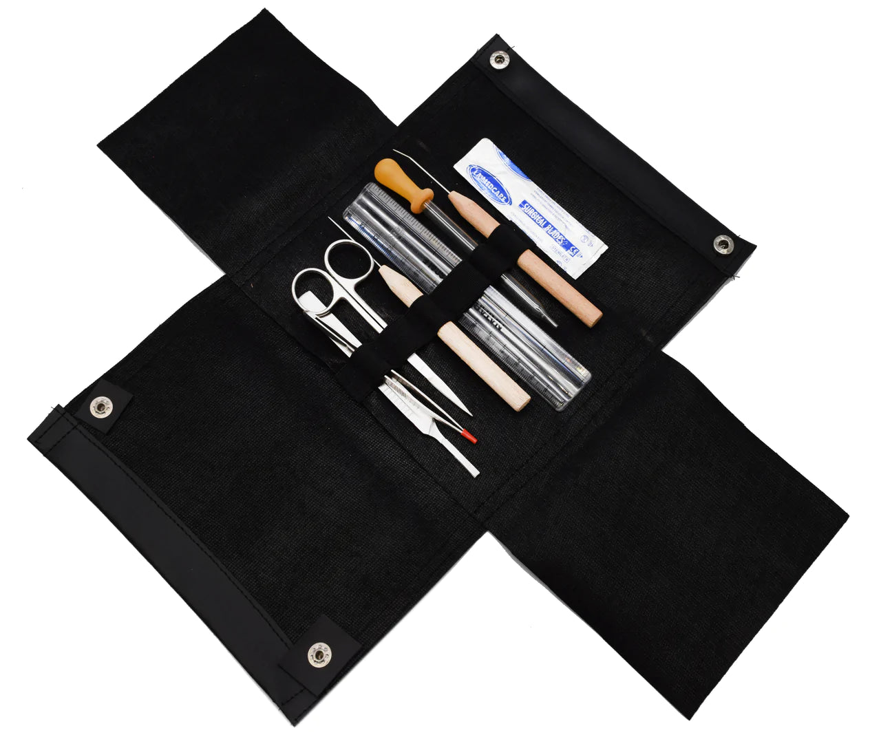 Dissection Set, Economy, 7 Pcs - Stainless Steel - Leather Storage Case